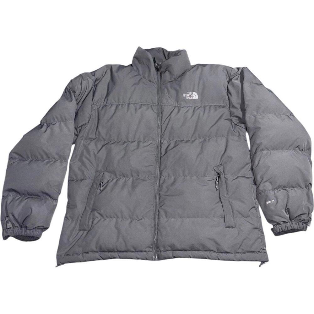 L Authentic The North Face 550 Down Goose Jacket Gray Puffer Jacket y2k nuptse
